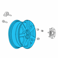 OEM 2006 Cadillac XLR Wheel Rim-19X8.0 Aluminum 61Mm Offset 120.65 Bellcrank*Silver Diagram - 9595793