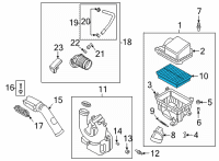 OEM Kia Seltos Air Cleaner Filter Diagram - 28113Q5000