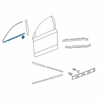 OEM 2008 Honda CR-V Molding, R. FR. Door Diagram - 72410-SWA-A02