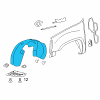 OEM GMC Sierra 3500 HD Fender Liner Diagram - 22739803