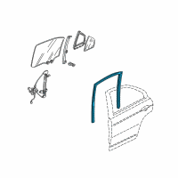 OEM 2003 Honda Civic Channel, Right Rear Door Run Diagram - 72735-S5A-003