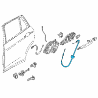 OEM BMW X1 Rear Door Lock Bowden Cable Diagram - 51-22-7-349-493