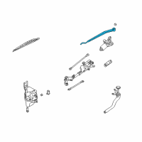 OEM 2004 Infiniti G35 Passenger Window Wiper Arm Assembly Diagram - 28886-AM605