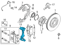 OEM Ford Escape Caliper Support Diagram - JX6Z-2B292-J