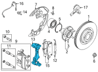 OEM 2022 Ford Bronco Sport Caliper Support Diagram - JX6Z-2B292-J