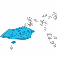 OEM 2005 Honda Odyssey Foglight Unit, Driver Side Diagram - 33951-SHJ-A01