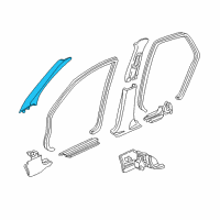 OEM 2002 Honda Accord Garnish Assy., R. FR. Pillar *YR169L* (MILD BEIGE) Diagram - 84101-S84-A02ZC