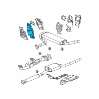 OEM 2006 Saturn Vue Catalytic Convertor Front Diagram - 12581992