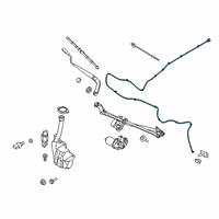 OEM 2022 Ford Mustang Washer Hose Diagram - JR3Z-17A605-A