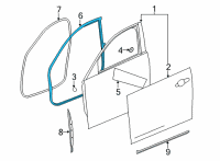 OEM 2013 Cadillac ATS Door Weatherstrip Diagram - 23164210