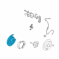 OEM 2011 Kia Optima Rear Brake Back Plate Assembly, Left Diagram - 582512T100