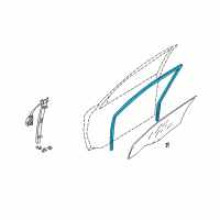 OEM 2002 Kia Rio Channel-Glass Run, RH Diagram - 0K30A58605A