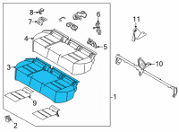 OEM 2021 Nissan Rogue Pad-Rear Seat Cushion Diagram - 89307-6RE1B