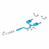 OEM Buick LaCrosse Exhaust Muffler Assembly (W/ Exhaust Pipe & Tail Pipe) Diagram - 25808149