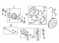 OEM 2014 Ford E-150 Park Brake Shoes Retainer Kit Diagram - 8C2Z-2069-A