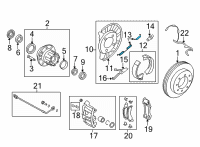 OEM 2010 Ford E-250 Park Brake Shoes Retainer Kit Diagram - 8C2Z-2069-A