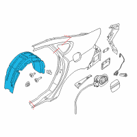 OEM 2014 Ford Fusion Wheelhouse Liner Diagram - DS7Z-58278B51-B