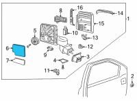 OEM 2022 Chevrolet Silverado 3500 HD Mirror Glass Diagram - 84301409