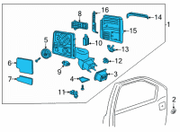 OEM Chevrolet Silverado 3500 HD Mirror Assembly Diagram - 84944519