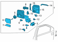 OEM 2022 GMC Sierra 2500 HD Mirror Assembly Diagram - 84944519