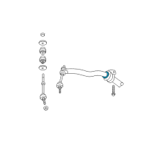 OEM 2008 Dodge Ram 1500 BUSHING-STABILIZER Bar Diagram - 52013793AA