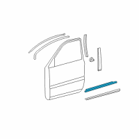 OEM 2007 Lexus RX350 Moulding Assy, Front Door Belt, LH Diagram - 75720-48031