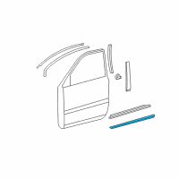 OEM 2005 Lexus RX330 Moulding, Front Door, Outside LH Diagram - 75732-48030-B1