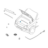 OEM Nissan Pickup Clamp-Hood Rod Diagram - 65722-01E00