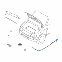 OEM Nissan Frontier Cable Hood Lock Diagram - 65620-7Z80A