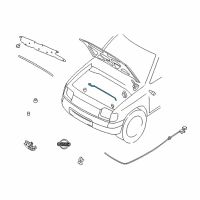 OEM 2002 Nissan Frontier Rod-Hood Support Diagram - 65771-3S500