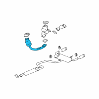 OEM 2007 Pontiac G6 3Way Catalytic Convertor Assembly (W/ Exhaust Front Man Diagram - 25881480