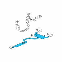 OEM 2007 Pontiac G6 Exhaust Muffler Assembly (W/ Exhaust Pipe & Tail Pipe) Diagram - 25844220