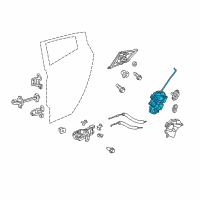 OEM Acura ZDX Latch Assembly, Right Rear Diagram - 72610-SZN-A03