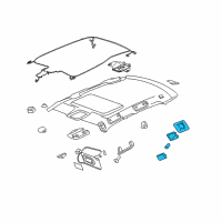 OEM 2009 Buick Lucerne Lamp Asm-Roof Rail Rear Courtesy & Reading *Cashmere Diagram - 20877567