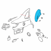 OEM 2002 Saturn L200 Liner, Rear Wheelhouse Panel Diagram - 24411749