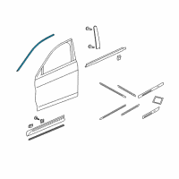 OEM 2013 Honda Crosstour Molding Assy., R. FR. Door Sash Diagram - 72425-TP6-A01