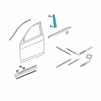 OEM Honda Crosstour Garnish, R. FR. Door Center Pillar Diagram - 72430-TP6-A00