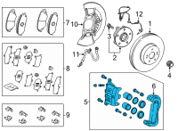 OEM 2021 Toyota Highlander Caliper Assembly Diagram - 47730-0E070