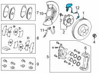 OEM 2022 Toyota Highlander Front Speed Sensor Diagram - 89542-0E070