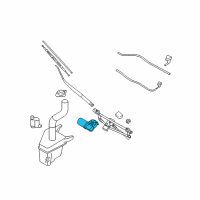 OEM 2009 Hyundai Tucson Windshield Wiper Motor Assembly Diagram - 98110-2E000