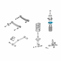 OEM 2000 Hyundai Accent Rear Spring Pad, Upper Diagram - 55321-25000