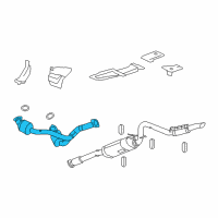 OEM 2008 Chevrolet Avalanche 3Way Catalytic Convertor Assembly (W/ Exhaust Manifold P Diagram - 25904630