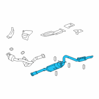 OEM 2011 Chevrolet Silverado 1500 Exhaust Muffler Assembly (W/ Exhaust Pipe & Tail Pipe) Diagram - 20952771