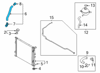 OEM Kia Carnival Hose Assembly-Radiator, L Diagram - 25415R0100