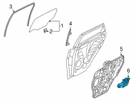 OEM 2022 Hyundai Elantra Motor Assembly-Power WDO Reg RR, RH Diagram - 83460-AB000