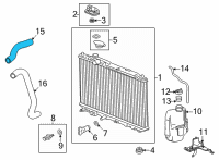 OEM 2022 Honda Civic HOSE, WATER (UPPER) Diagram - 19501-64A-A00