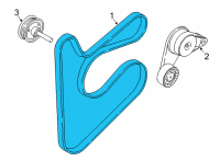 OEM 2022 Hyundai Kona Electric RIBBED Belt-V Diagram - 25212-2JTA0