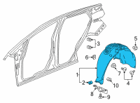 OEM Chevrolet Bolt EUV Wheelhouse Liner Diagram - 42693362