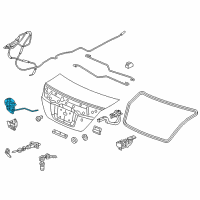 OEM Honda Lock Assembly, Trunk Lid Diagram - 74850-TS8-A01