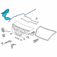 OEM Honda Civic Cable, Trunk & Fuel Lid Opener Diagram - 74880-TS8-A01